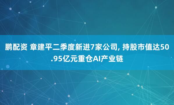 鹏配资 章建平二季度新进7家公司, 持股市值达50.95亿元重仓AI产业链